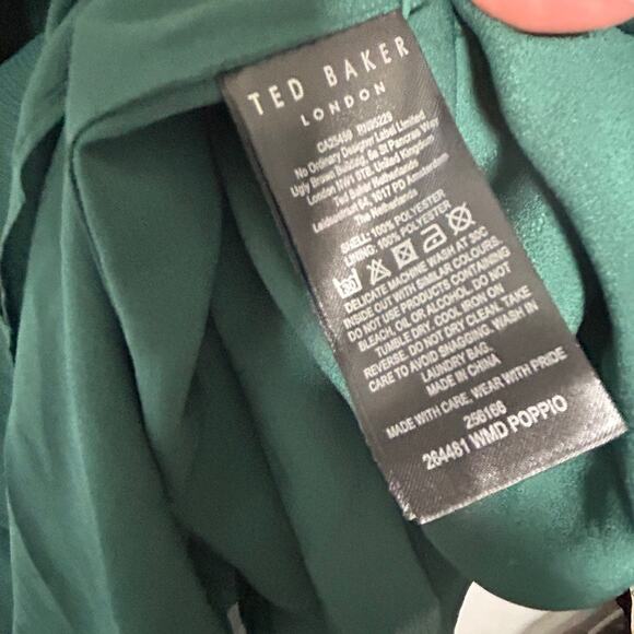 NEW Ted Baker Poppio Rope Detail Mini Dress Ruffle Rope Hunter Green Sz 6 Dainty - Picture 7 of 12